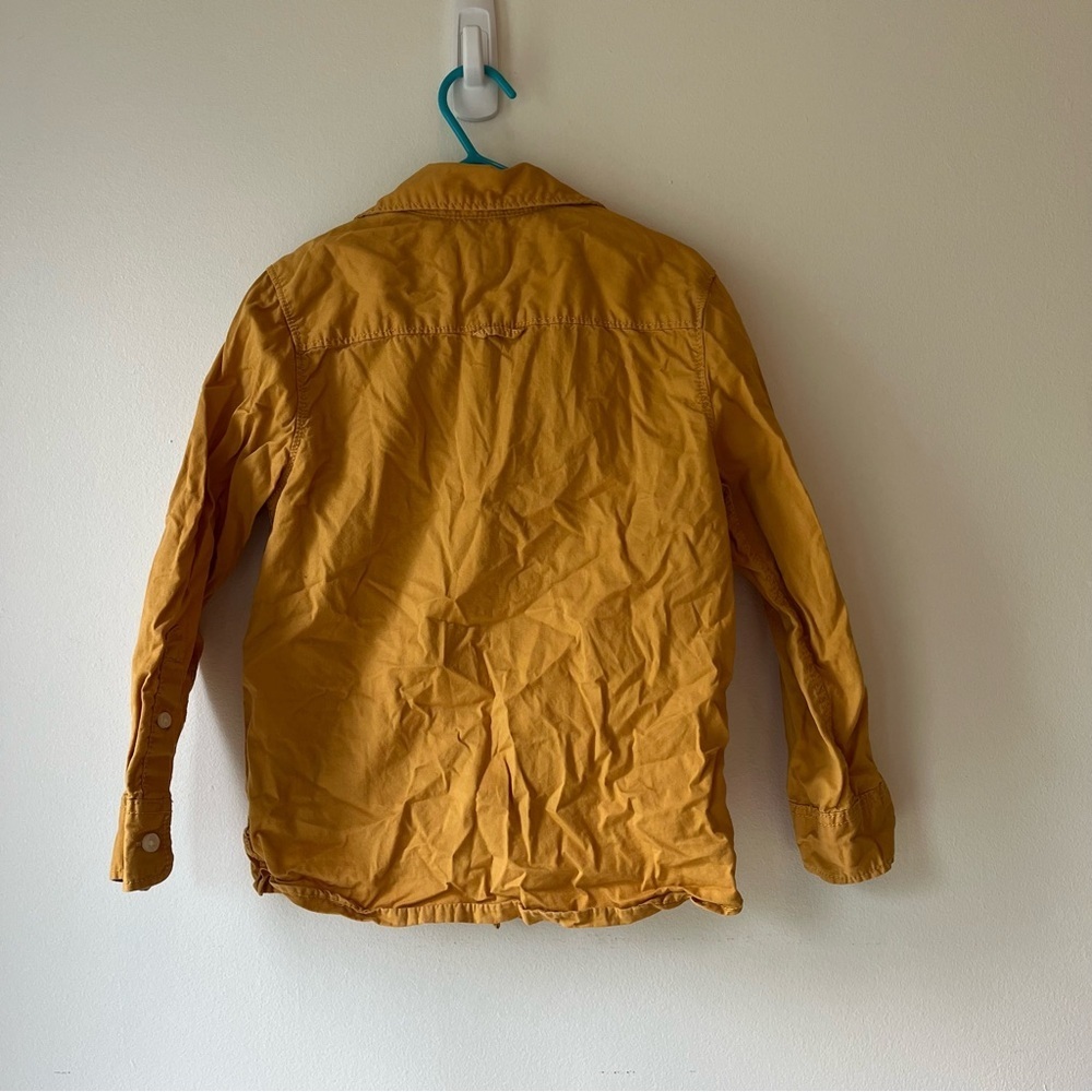 🌼 5/$20 H&M L.O.G.G. Mustard Yellow Boys Button Down Shirt Long Sleeve Size 5-6Y - Picture 10 of 11